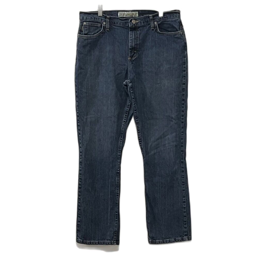 Cabelas Casuals Womens 14 Regular Blue Stretch Straight Leg Jeans Outdoor